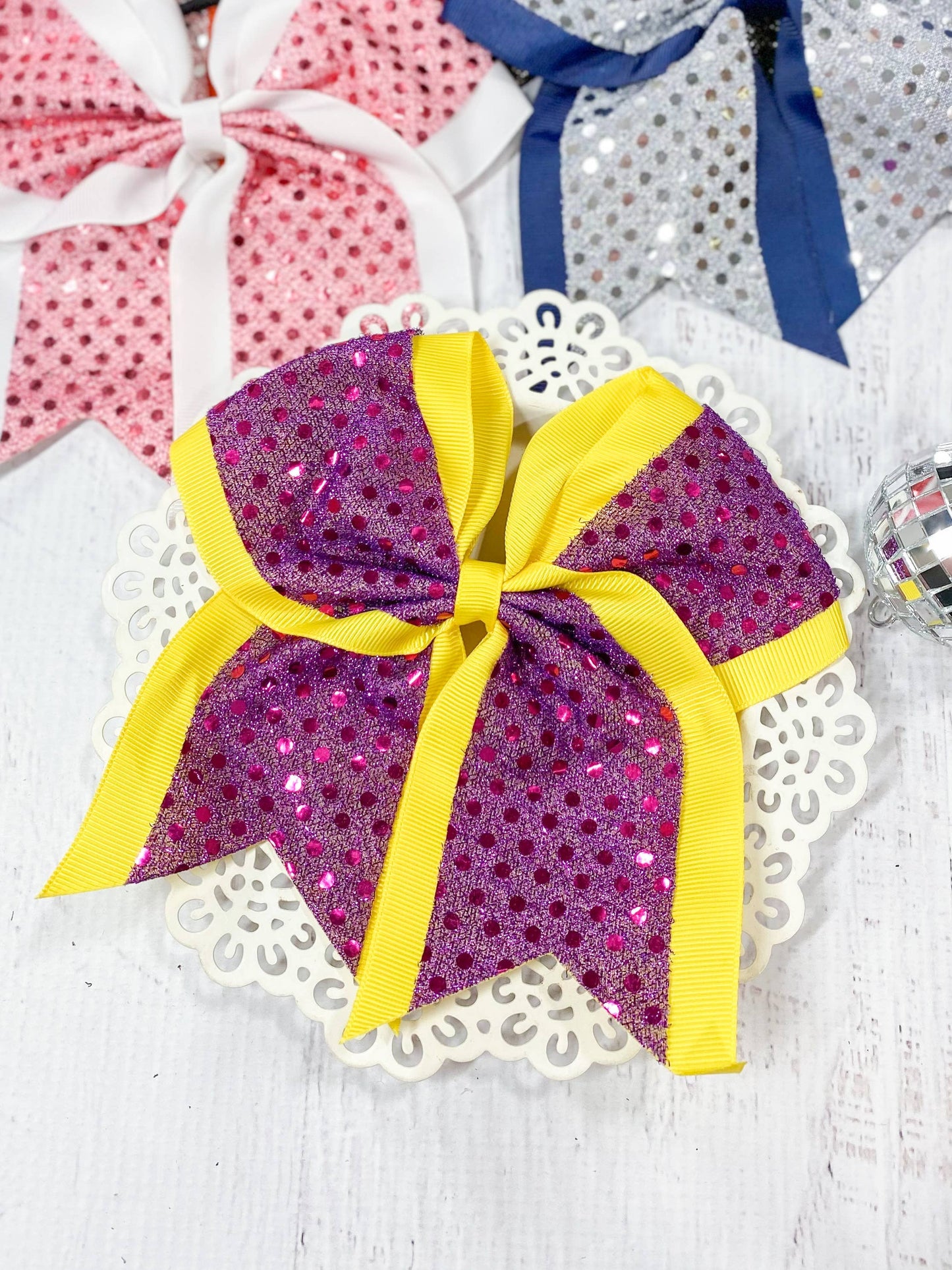 Sequin School Spirit Cheer Bow