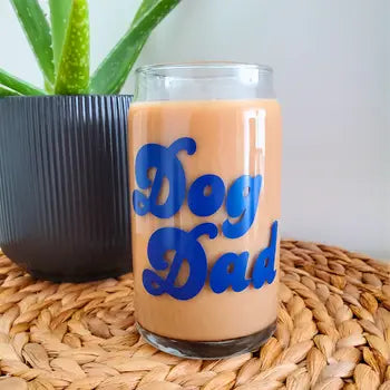Dog Dad Beer Can Glass