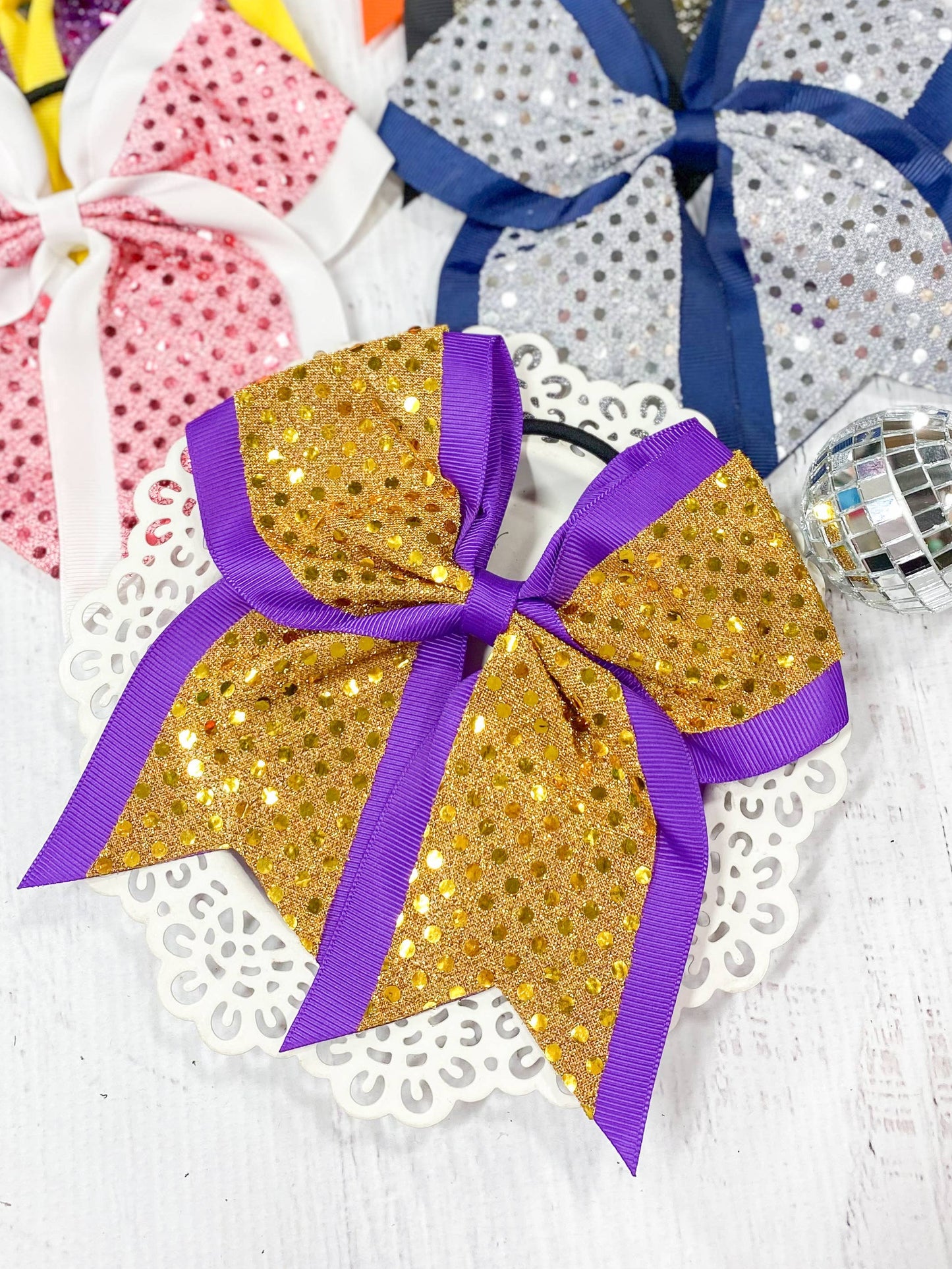 Sequin School Spirit Cheer Bow