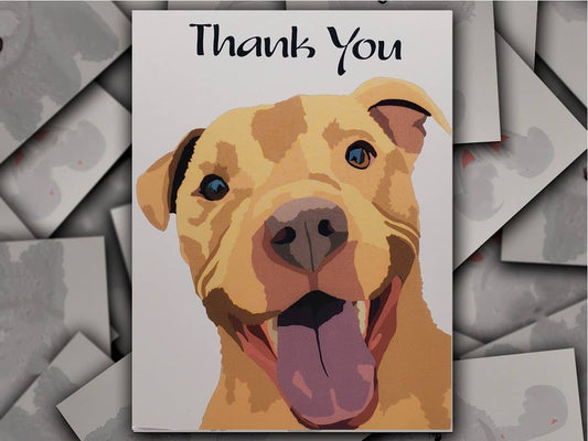 Pit Bull Terrier Dog Thank You Card