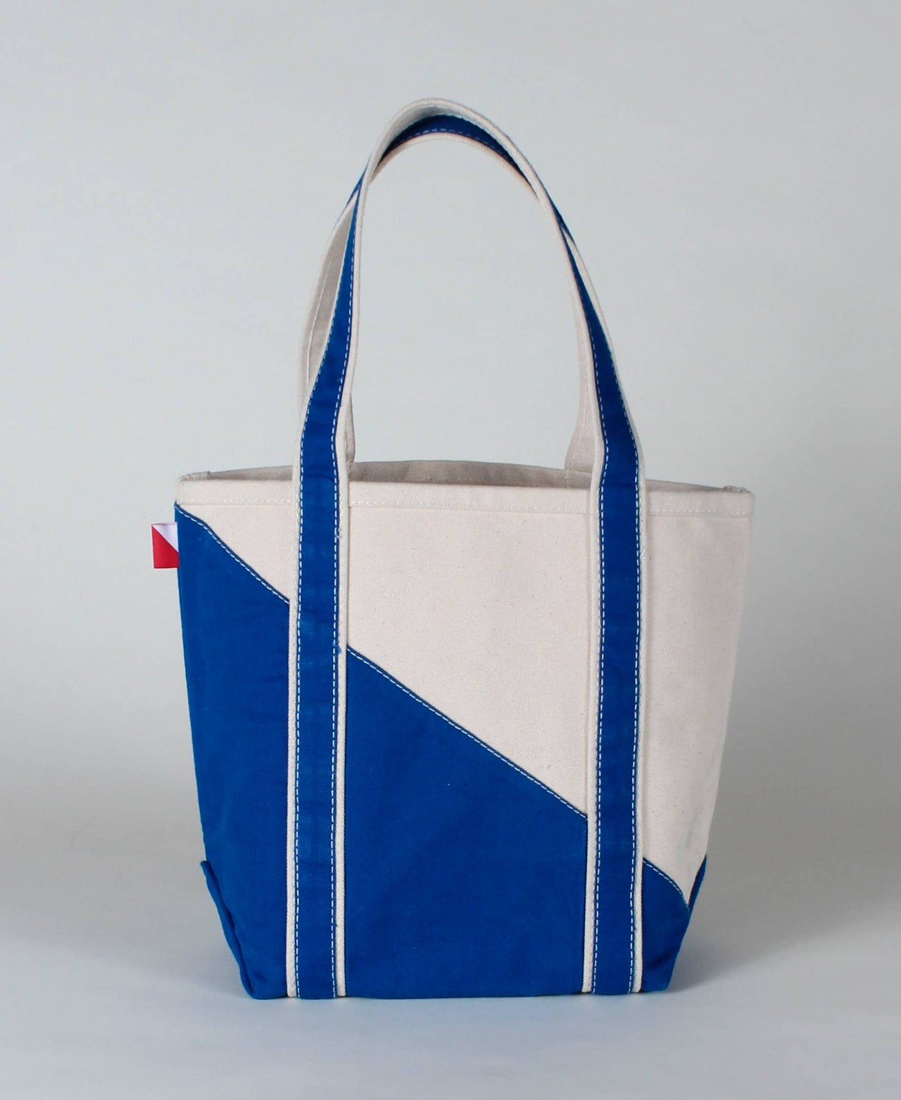 Contemporary Canvas Diagonal Design Tote Bag-Mini