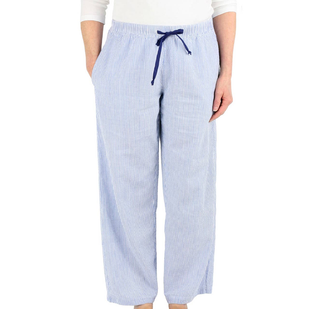 Blue Seersucker Sleep Pants