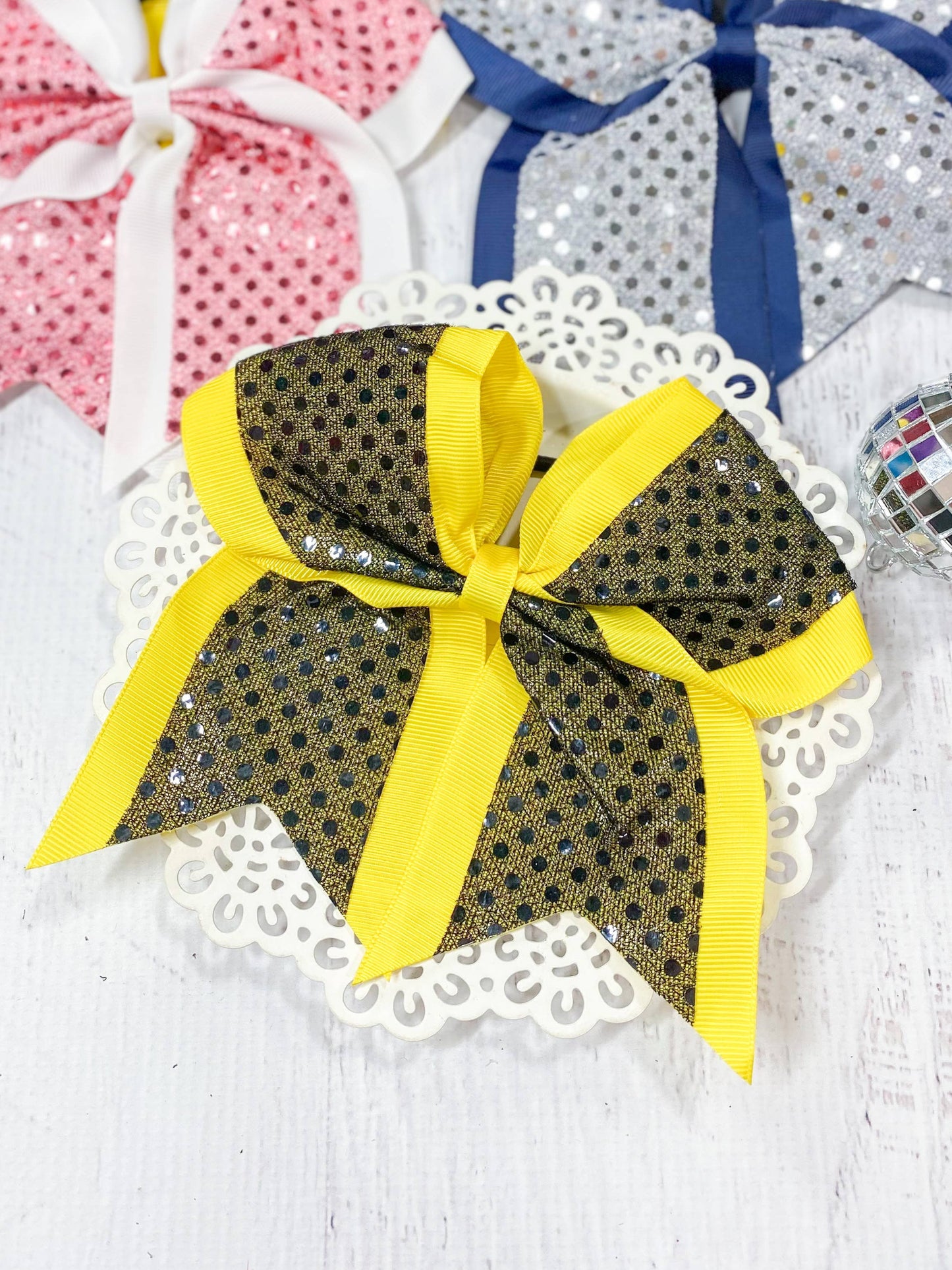 Sequin School Spirit Cheer Bow