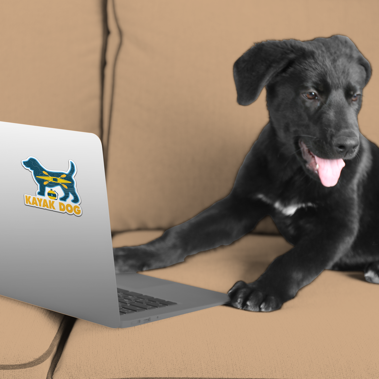 Kayak Dog Sticker