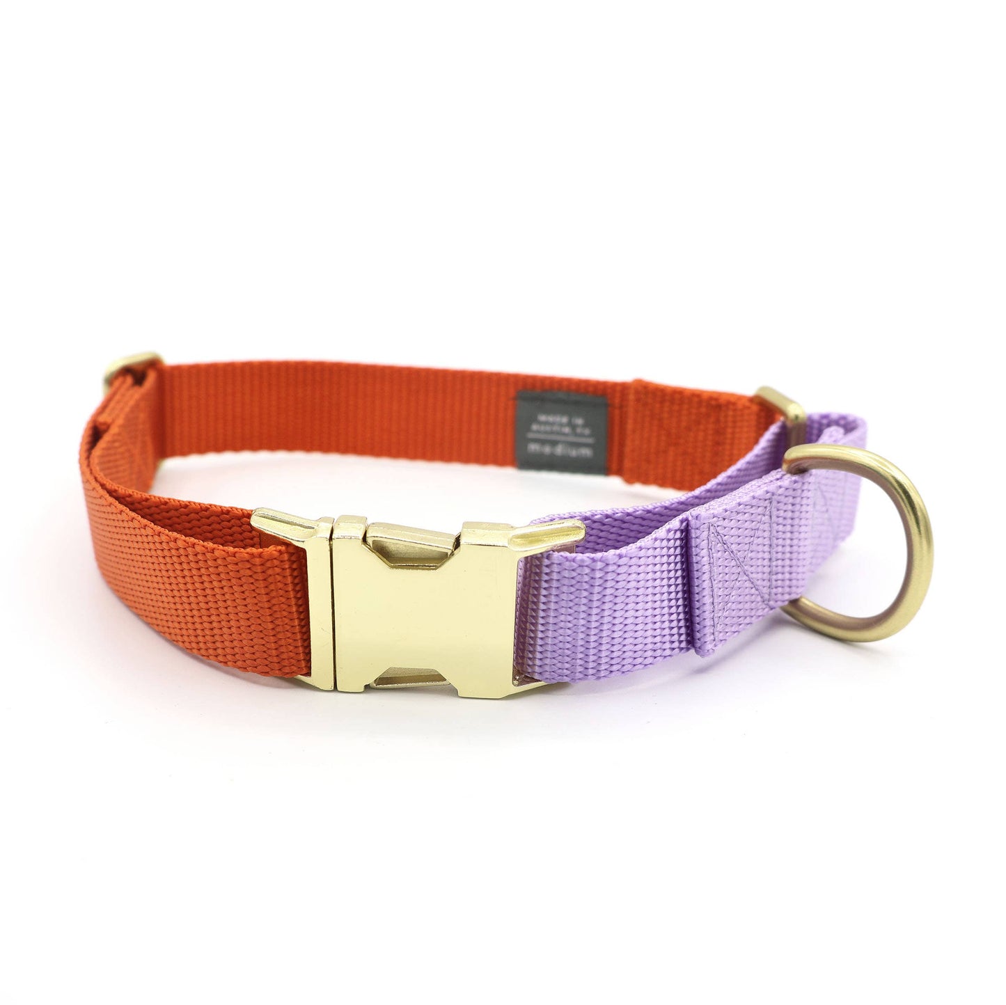 Side-release martingale collar / brass snap