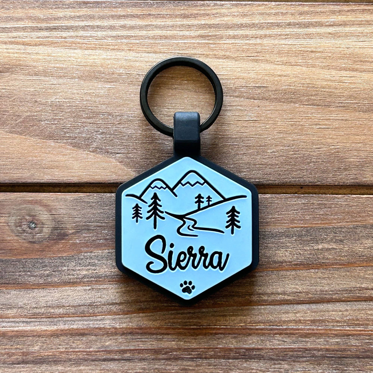 Mountain Adventure Silicone QR Code Pet ID Tag