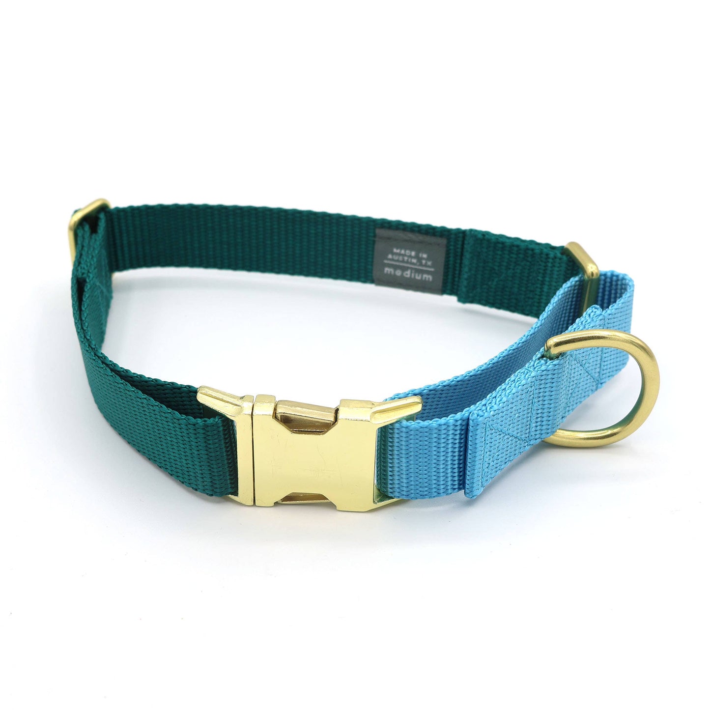 Side-release martingale collar / brass snap