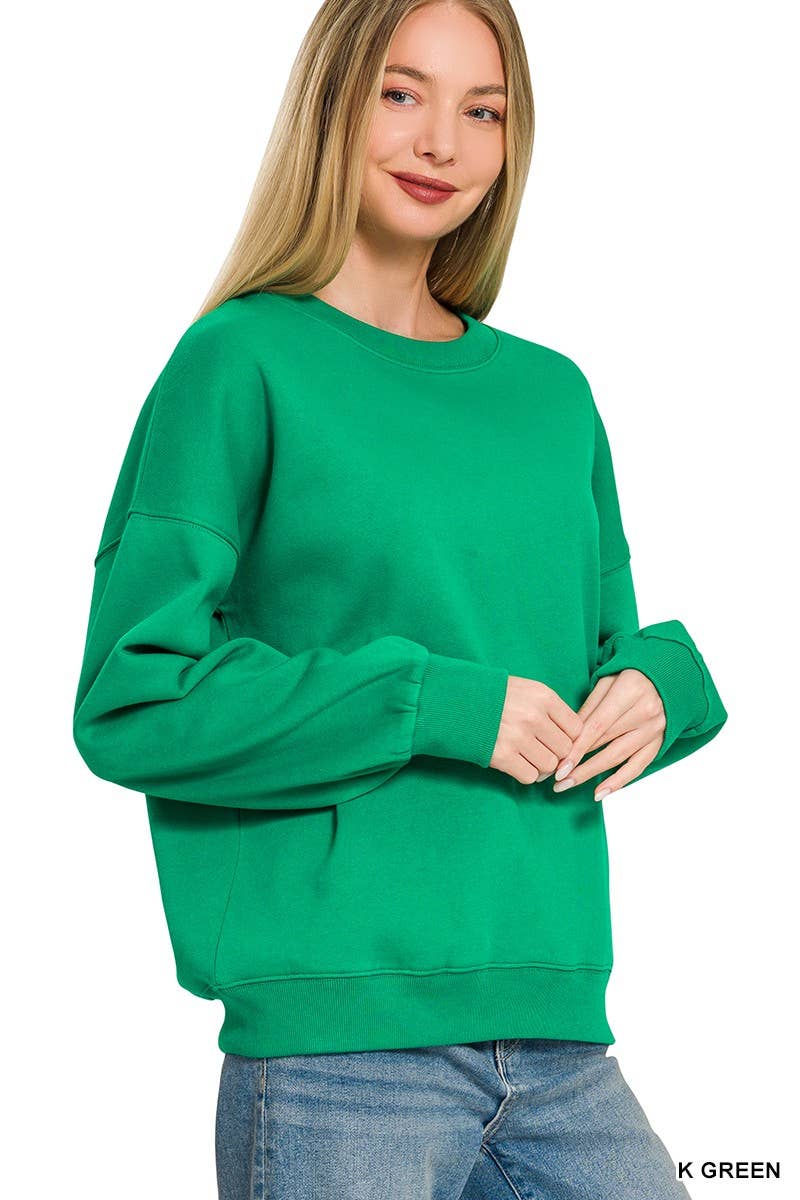Fleece Drop Shoulder Sweatshirts