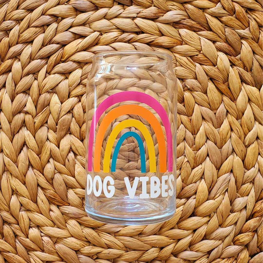 Dog Vibes 16 oz. Beer Can Glass