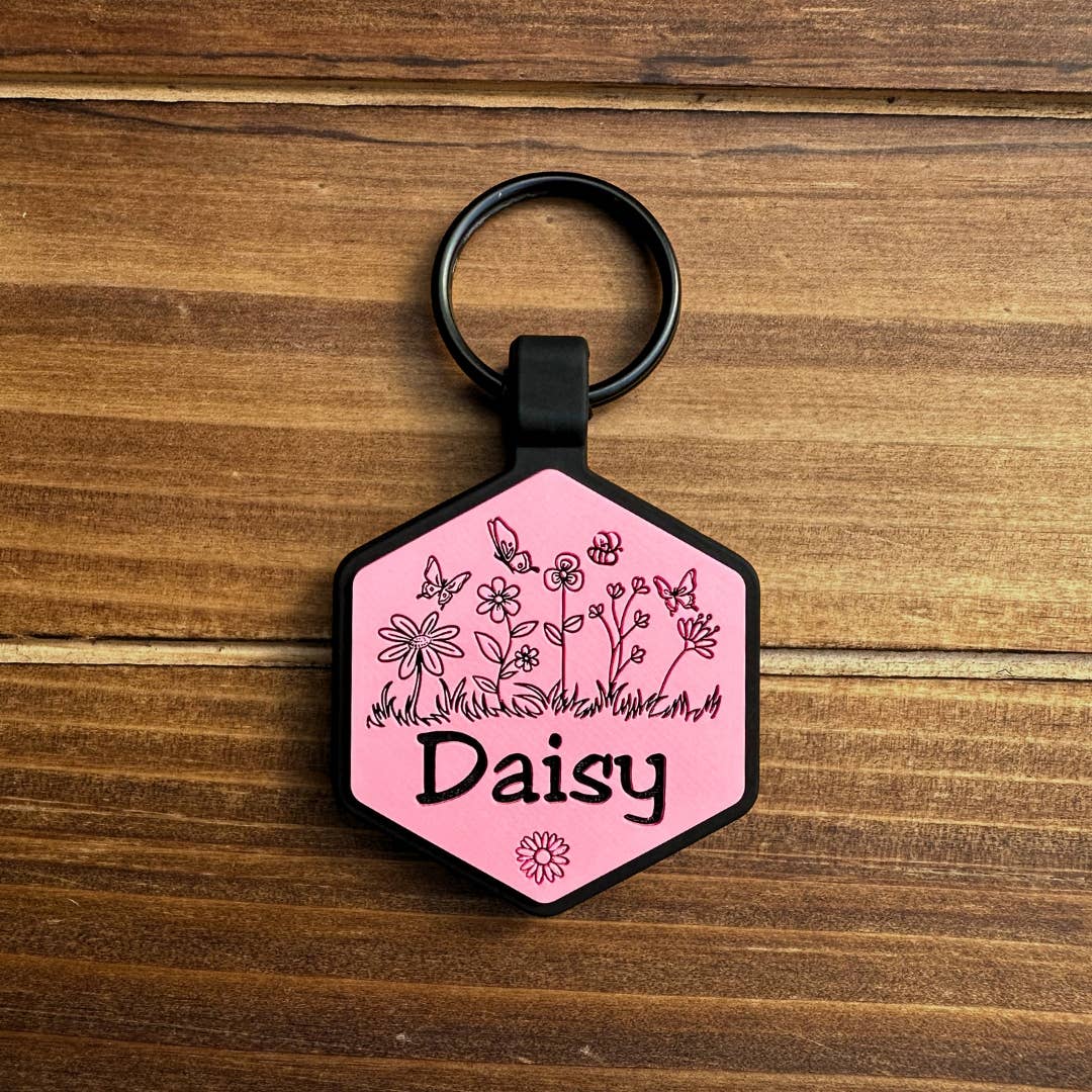 Besties Superbloom Custom QR Code Pet ID Tag