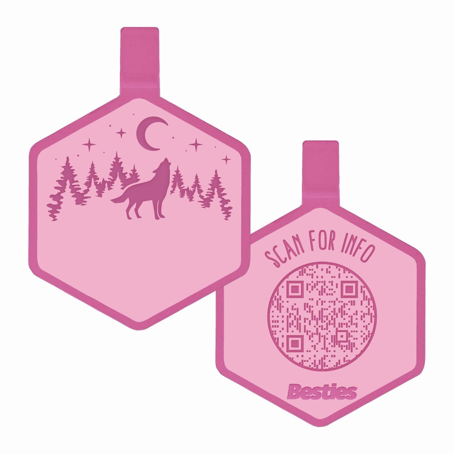 Besties Stay Wild Custom QR Code Pet ID Tag