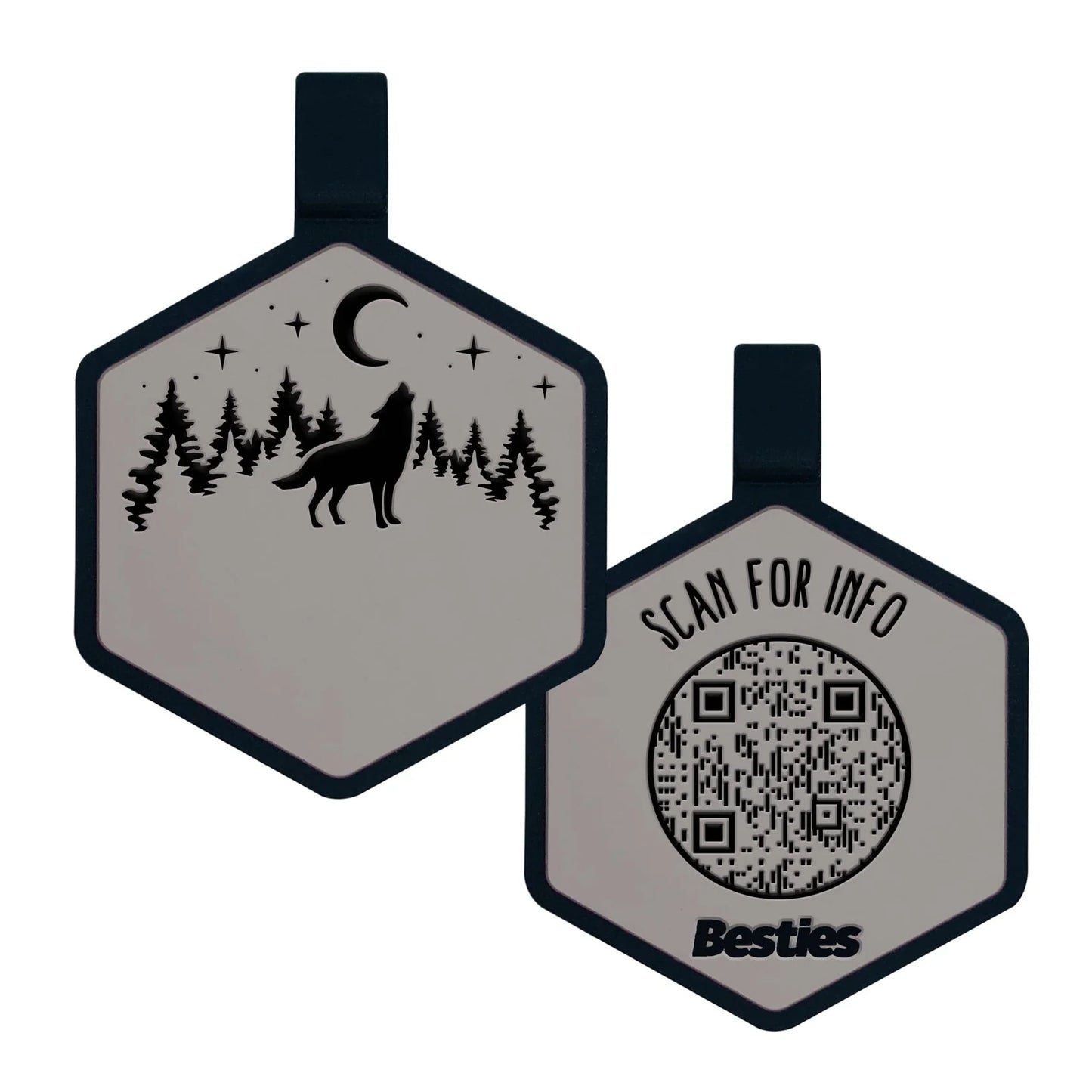 Besties Stay Wild Custom QR Code Pet ID Tag