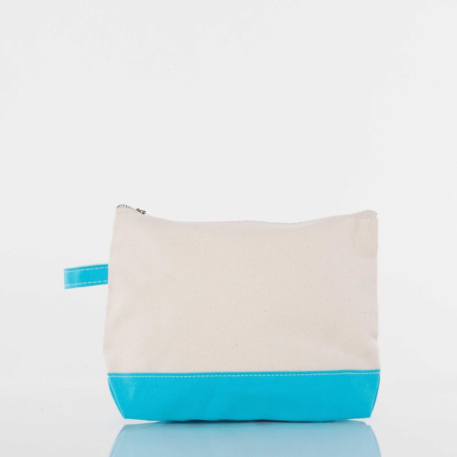 Color Trimmed Canvas Cosmetic Bag