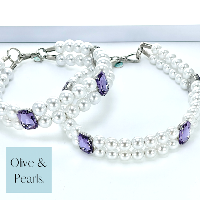 The "Claudia" Pearl and Crystal Dog Collar