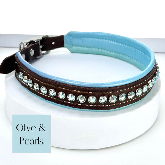 Ombre Waters Crystal and Leather Collar