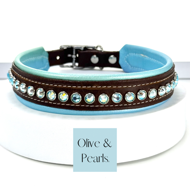 Ombre Waters Crystal and Leather Collar