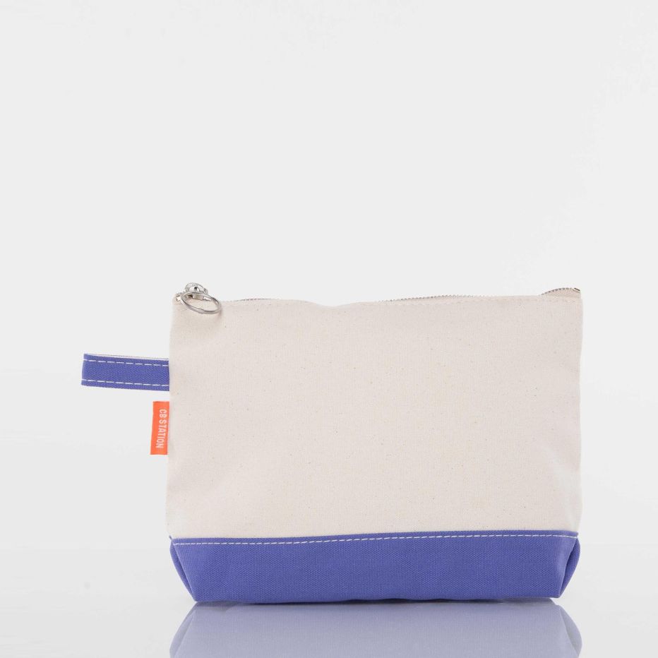 Color Trimmed Canvas Cosmetic Bag