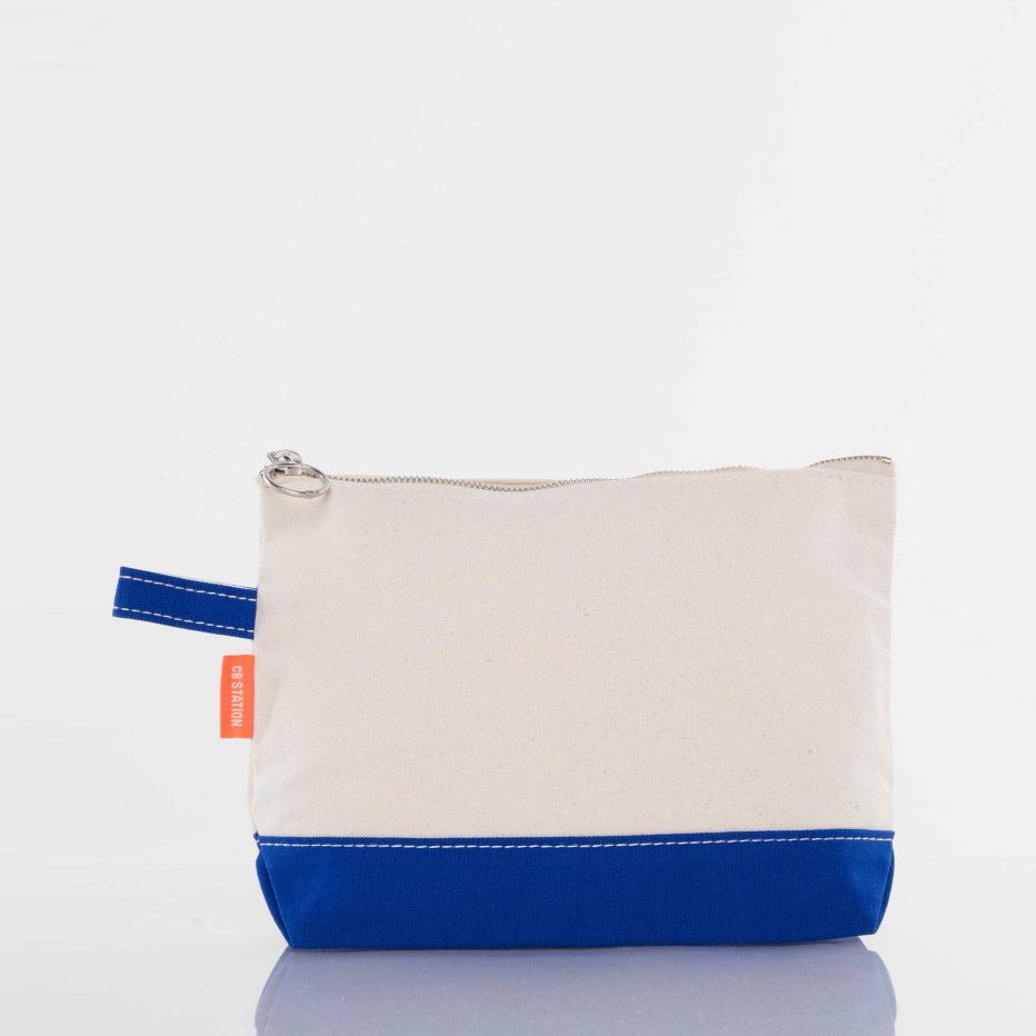 Color Trimmed Canvas Cosmetic Bag