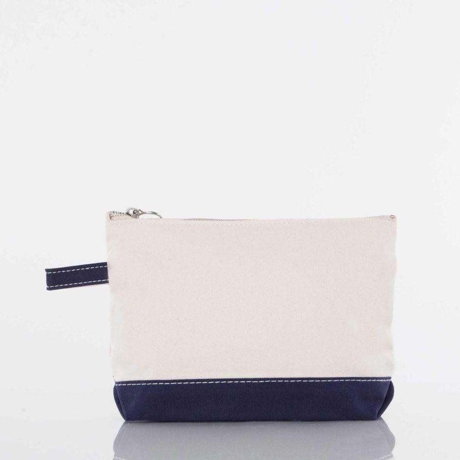 Color Trimmed Canvas Cosmetic Bag