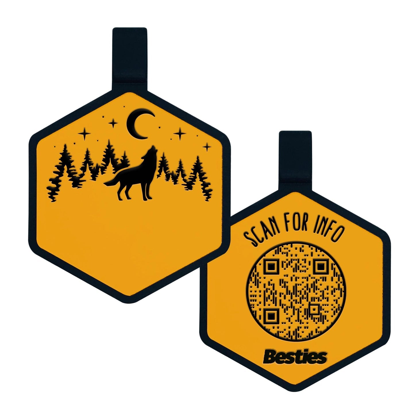 Besties Stay Wild Custom QR Code Pet ID Tag