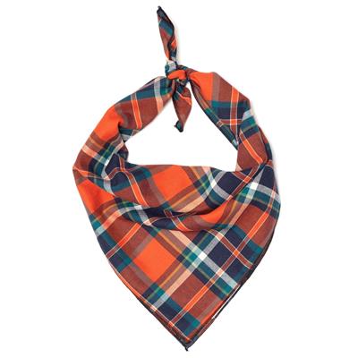 Orange/Navy Plaid Pet Bandana