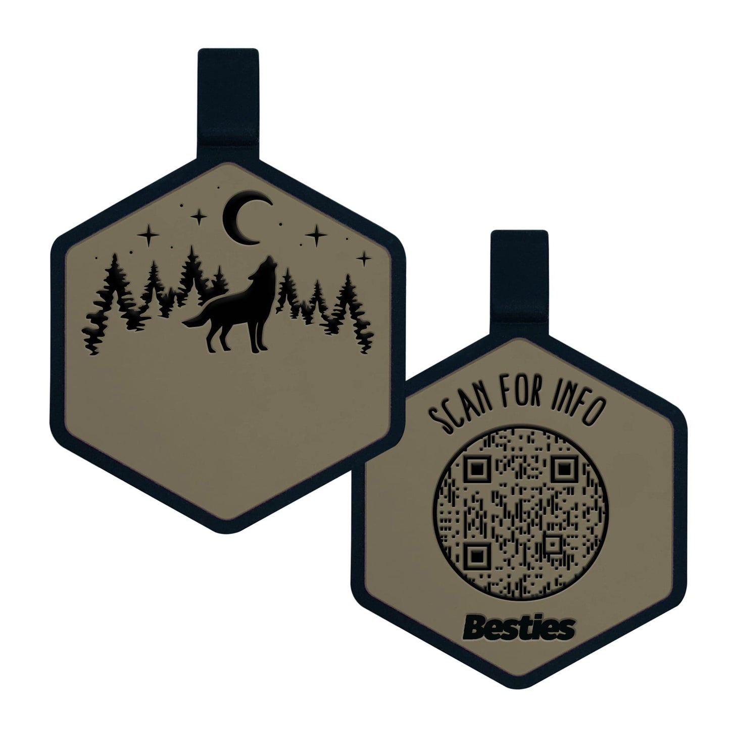 Besties Stay Wild Custom QR Code Pet ID Tag