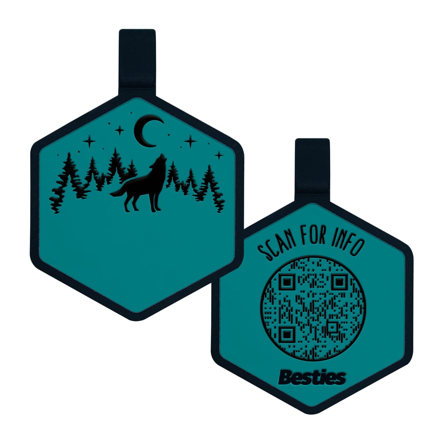 Besties Stay Wild Custom QR Code Pet ID Tag