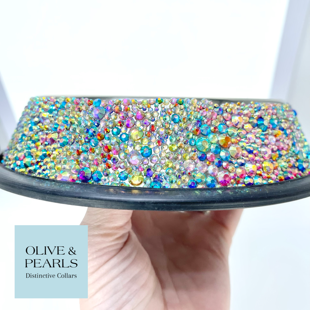 Embellished Pet Bowl in Gemstone Chaperone