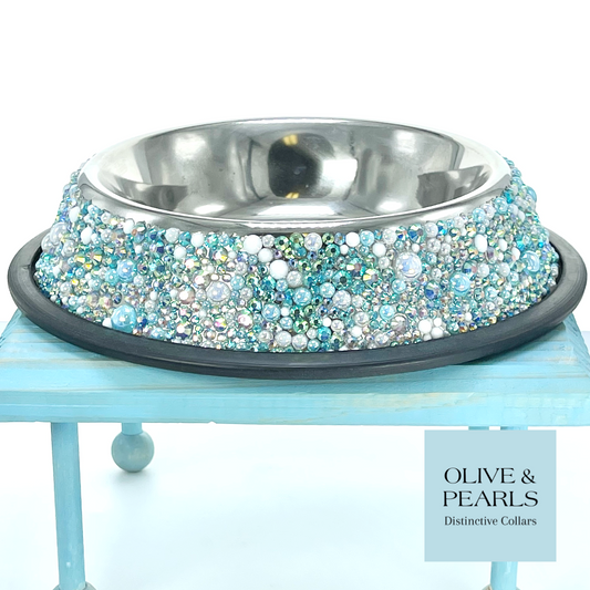 Caribbean Mist Embellished Pet Bowl